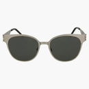 Gafas de sol ovales redondas de Saint Laurent Plata/plata/gris (SLM42-30007184-005)