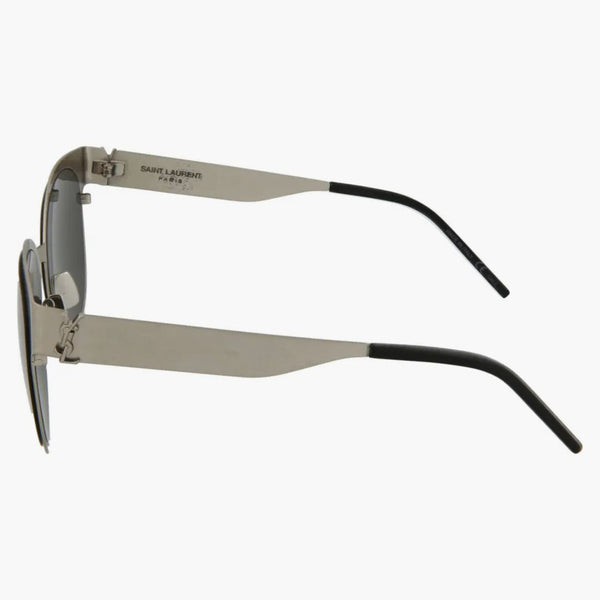 Occhiali da sole ovali rotondi di Saint Laurent Argento/argento/grigio (SLM42-30007184-005)