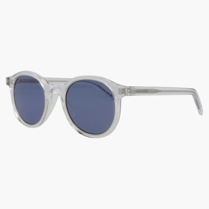 Saint Laurent Round Sunglasses Crystal/crystal/blue (sl521rim-30013255-004)