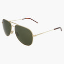 Saint Laurent Saint Laurent Aviator-Style Metal Sunglasses Shiny Light Gold (Classic11-30000163-028)