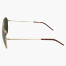 Saint Laurent Saint Laurent Aviator-Style Metal Sunglasses Shiny Light Gold (Classic11-30000163-028)
