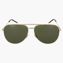 Saint Laurent Saint Laurent Aviator-Style Metal Sunglasses Shiny Light Gold (Classic11-30000163-028)