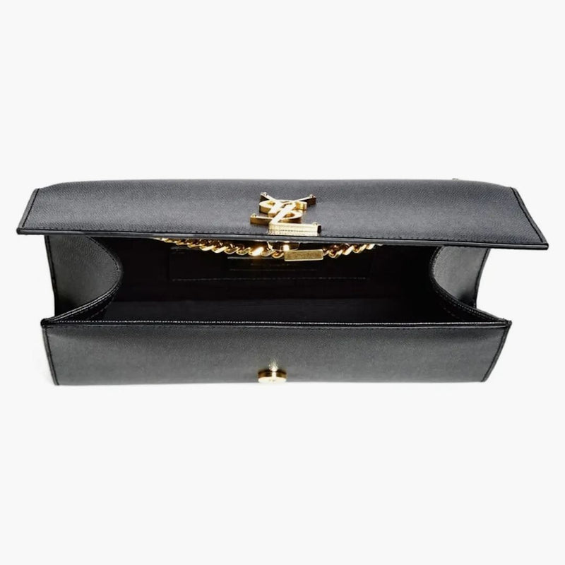 Saint Laurent Kate Medium Chain Bag in Grain de Poudre Gold-Tone Black