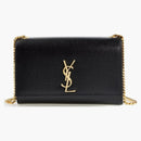 Saint Laurent Kate Medium Chain Bag in Grain de Poudre Gold-Tone Black