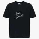 Camiseta de algodón de algodón de huella de lourent de Saint Laurent