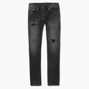 Saint Laurent Slim-Fit Distress Denim Jeans Black