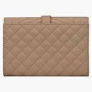 Saint Laurent Small Envelope Wallet in Mix Matelasse Grain de Purse Embossed Leather Dark Beige