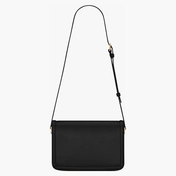 Svatý Laurent Solferino Box Leather Satchel Medium Black