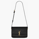Saint Laurent Solferino Box Leather Satchel Medium Black