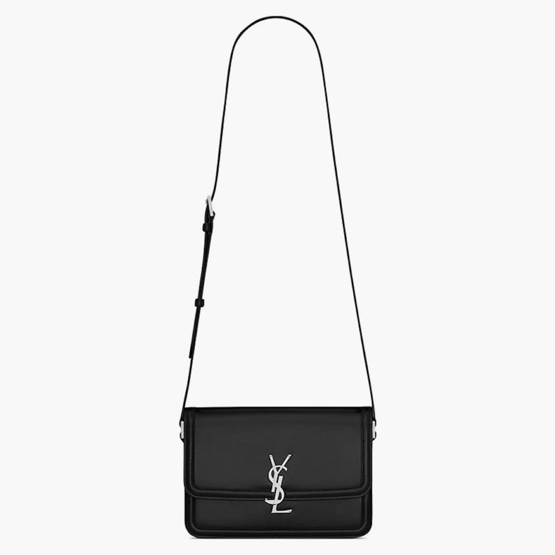 Saint Laurent Solferino Medium Satchel In Smooth Leather Black