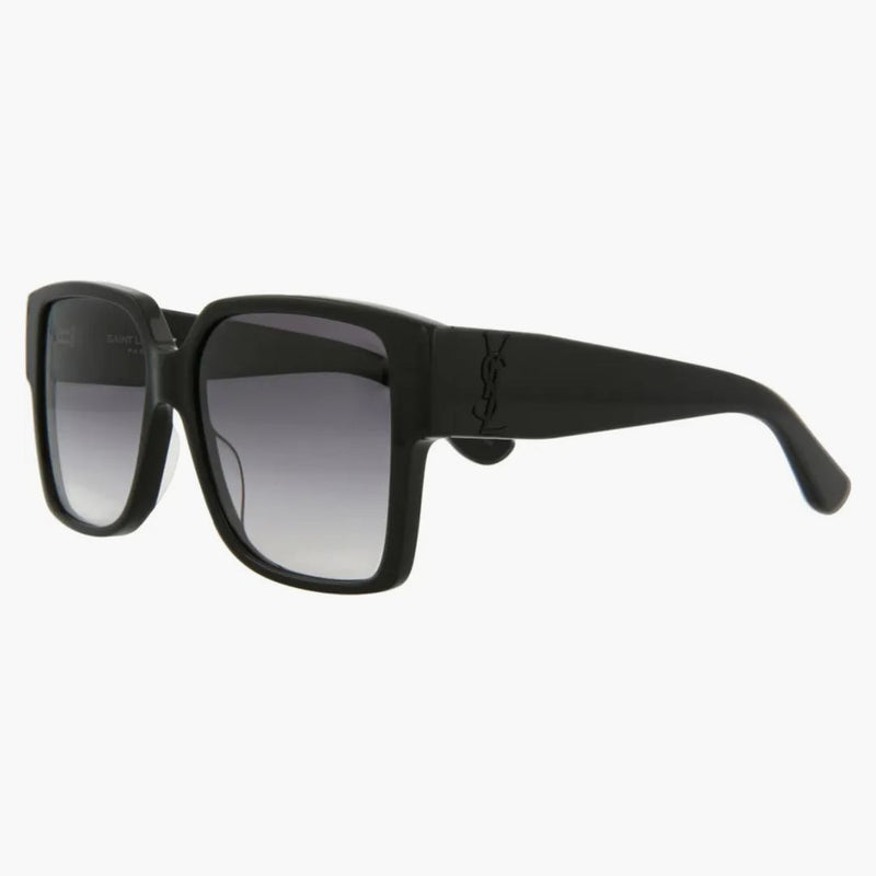 Saint Laurent Square Frame Acetate Solglasögon svart/grå (SLM9-30001591-002-00011)