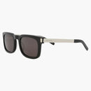Saint Laurent Square frame Recycled Acetate Sunglasses Black/Silver/Black (SL581-3001411-001)