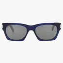 Saint Laurent Square Frame Recycled Acetate Sunglasses Blue/Blue/Silver (SL402-30009329-015)