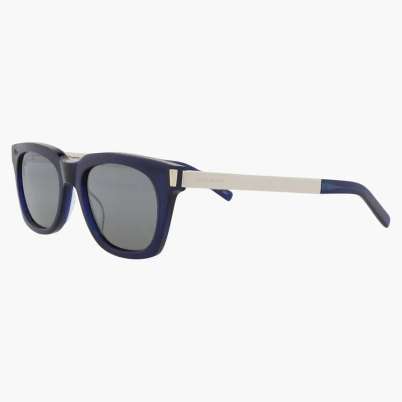 Saint Laurent Square Frame Recycled Acetate Sunglasses Blue/Silver (SL582-3001414-003)