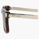 Saint Laurent Square Frame återvunnet acetat solglasögon Havanna/Gold/Green (SL581-3001411-002)