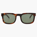Saint Laurent Square Frame återvunnet acetat solglasögon Havanna/Gold/Green (SL581-3001411-002)