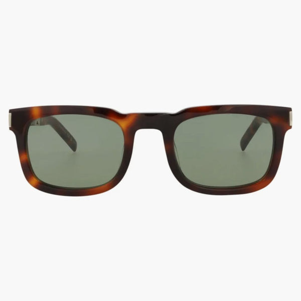 Recyklované sluneční brýle s acetátem Saint Laurent Square Havana/Gold/Green (SL581-3001411-002)