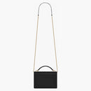 Saint Laurent Sunset Chain Wallet In Smooth Leather Noir