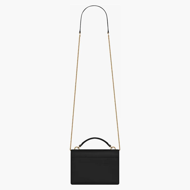 Saint Laurent Sunset Chain Wallet In Smooth Leather Noir