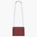 Saint Laurent Sunset Crocodile Embossed Calfskin Medium Garnet