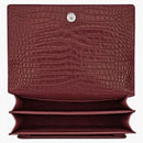 Saint Laurent Sunset Crocodile Embossed Calfskin Medium Garnet
