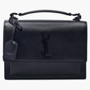 Saint Laurent Sunset Shoulder Bag Calfskin Black-Tone Medium Black