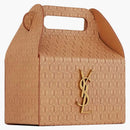 Caja de comida para llevar de Saint Laurent en cuero tangado de vegetales oro vintage marrón vintage