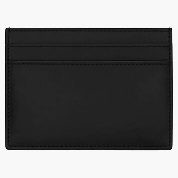 Saint Laurent Tiny Cassandre (5 karet) Card Case Black Logo Matt Black
