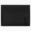 Saint Laurent Tiny Cassandre (5 Card Slot) Card Case Black Logo Matt Black