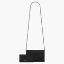Saint Laurent Uptown Chain Wallet Grain De Poudre Embossed Leather Black