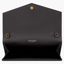 Saint Laurent Uptown Chain Wallet Grain de Poudre Storm