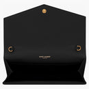 Saint Laurent Uptown Chain Wallet Grain De Poudre Black