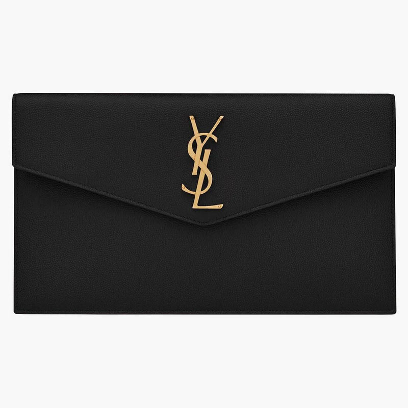 Saint Laurent Uptown Pouch Grain de Poudre Black