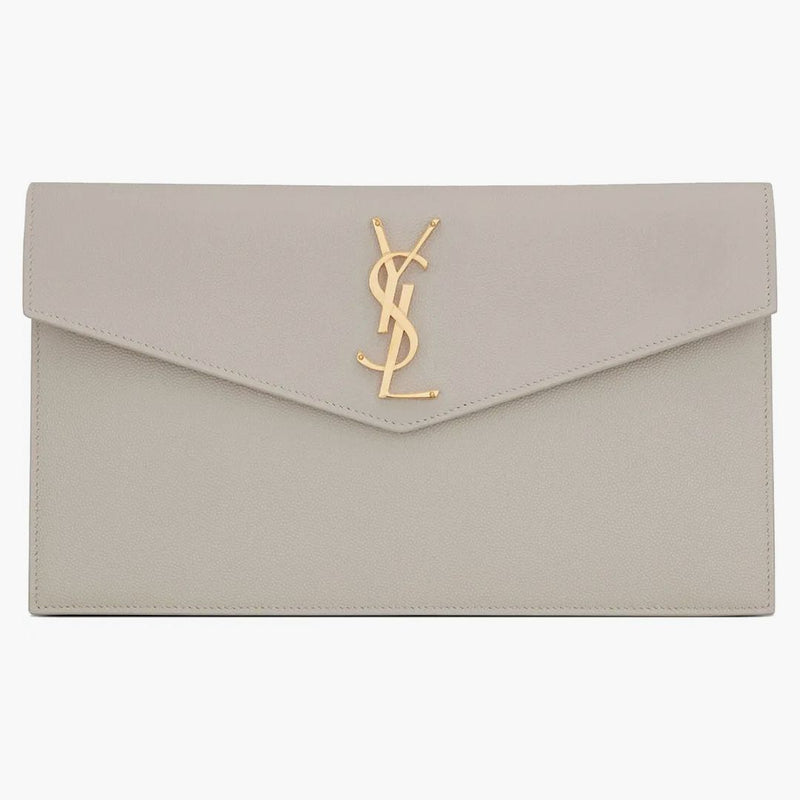Saint Laurent Uptown Pouch Grain de Poudre Relissed Blanc Vintage