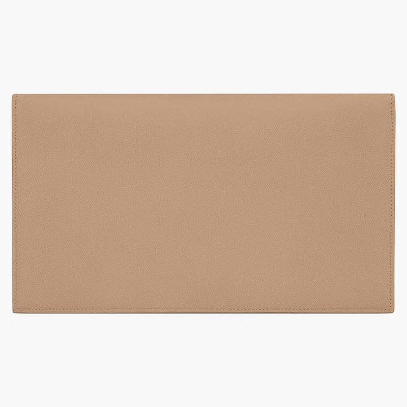Saint Laurent Uptown Pouch Grain de Poudre embossed Dark Beige