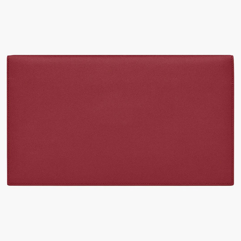 Saint Laurent Uptown Pouch Grain de Poudre embossed rouge opyum