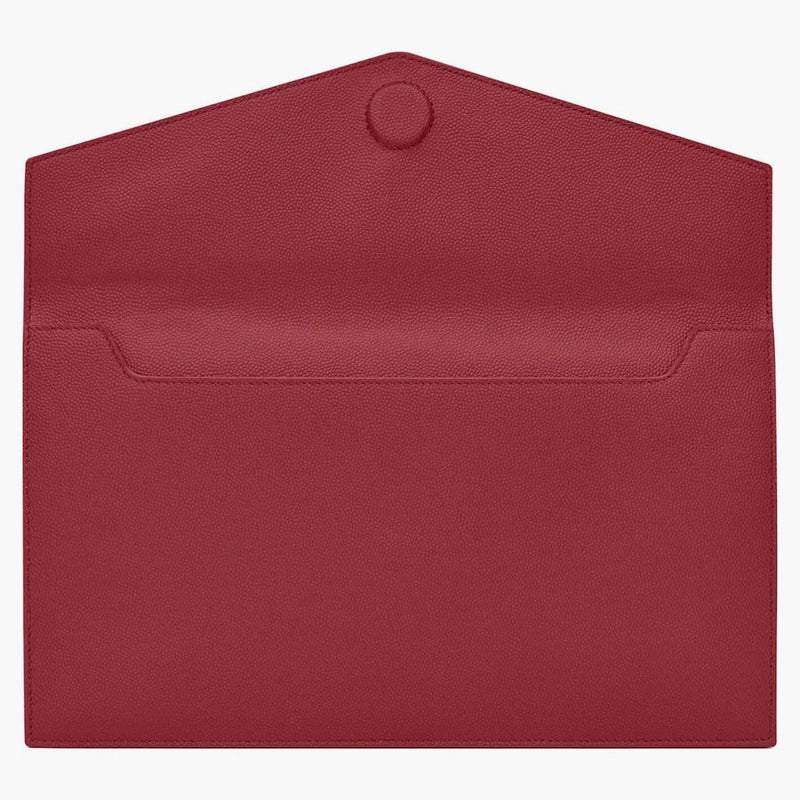 Saint Laurent Uptown Pouch Grain de Poudre embossed rouge opyum