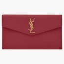 Saint Laurent Uptown Pouch Grain de Poudre embossed rouge opyum