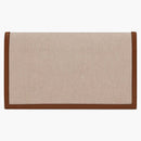 Saint Laurent Uptown Pouch en lienzo y beige natural de cuero suave
