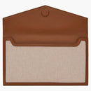 Saint Laurent Uptown Pouch en lienzo y beige natural de cuero suave