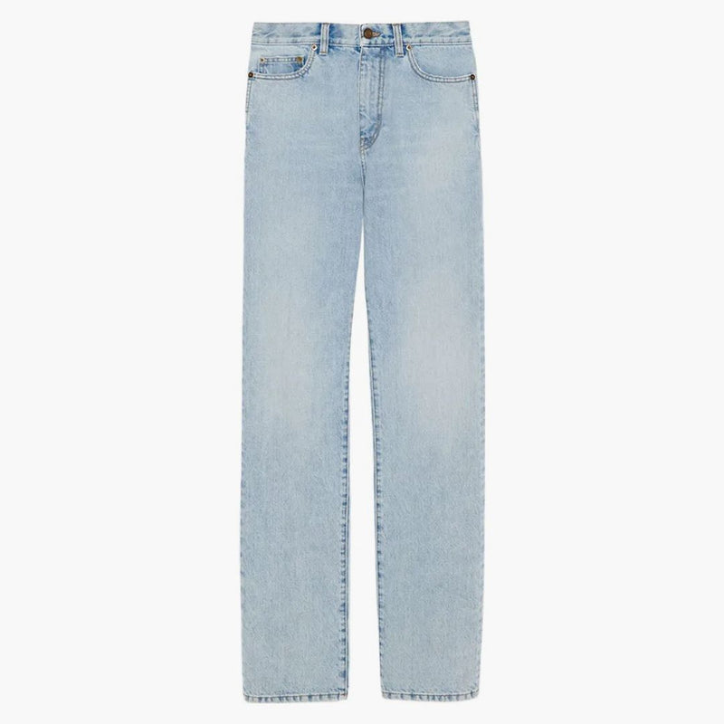 Saint Laurent Women's Janice Denim Jeans Clear Sky Blue