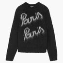 Saint Laurent Women's Paris Mohair Knit tröja svart/naturligt
