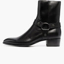Saint Laurent Wyatt Harness Boot Black Smooth Leather