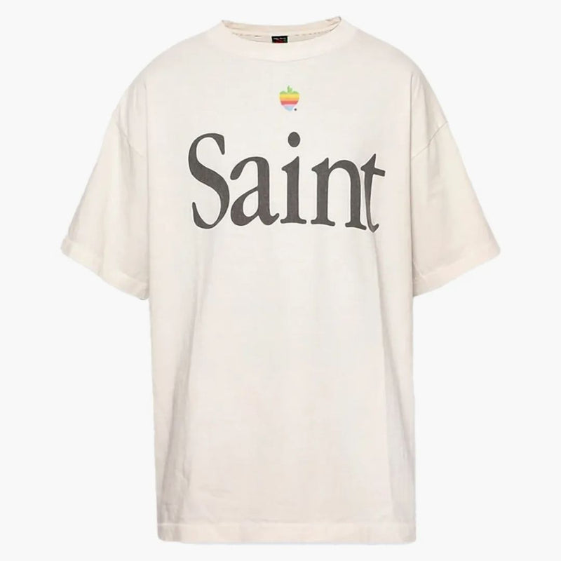 Saint Michael Heart Apple T-shirt White