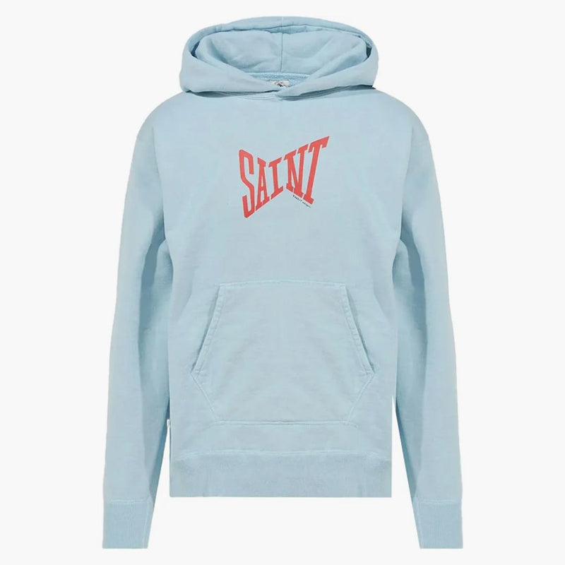 Logo Saint Michael Ribbon Red Hoodie Sky Blue