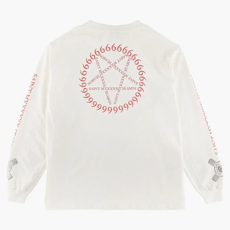 Saint MXXXXXX Eye Ball L/S T-shirt vintage White