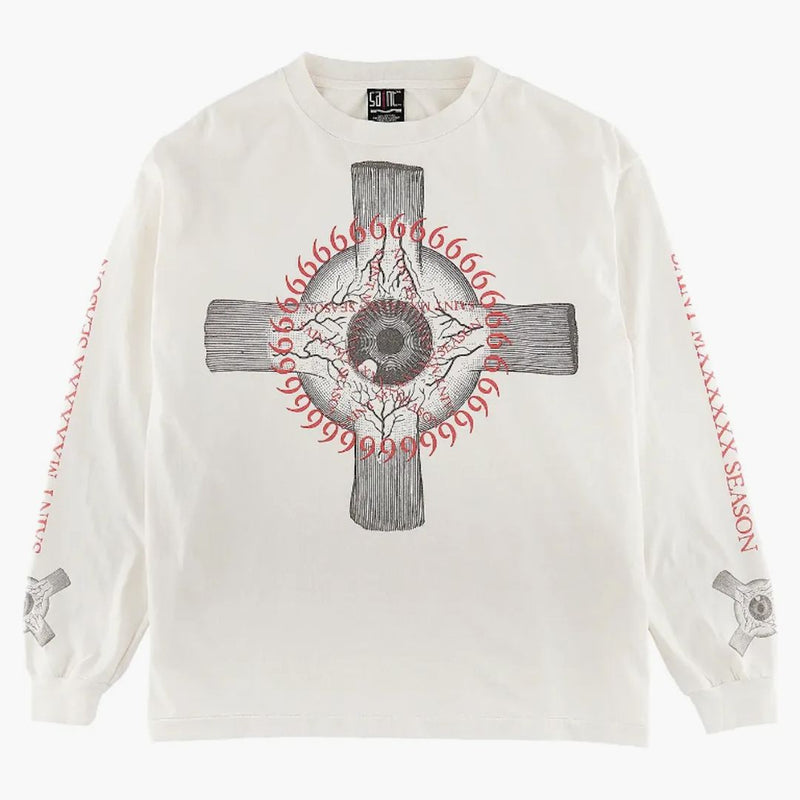 Saint MXXXXXX Eye Ball L/S T-shirt vintage White