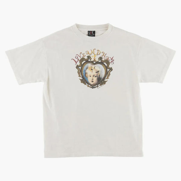 Saint Mxxxxxx Love and Hate Baby T-Shirt Vintage White