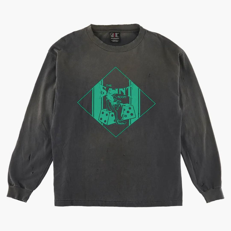 SAINT MXXXXXX Saint Room Uszkodzony T-shirt L/S Vintage White