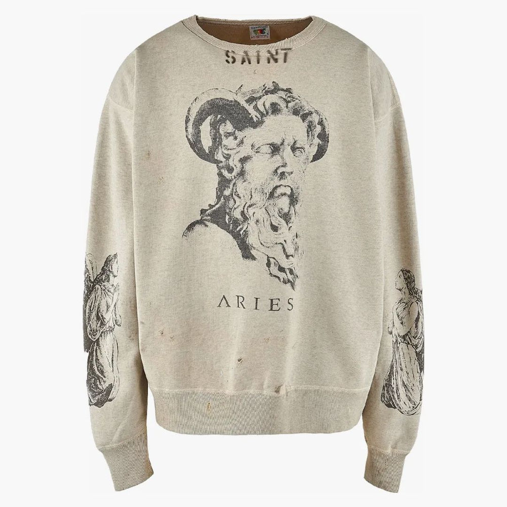 【SAINT Mxxxxxx × ARIES CREW NECK SWEAT】 Saint MXXXXXX CREWNECK GARE - Kup od Hypenedz